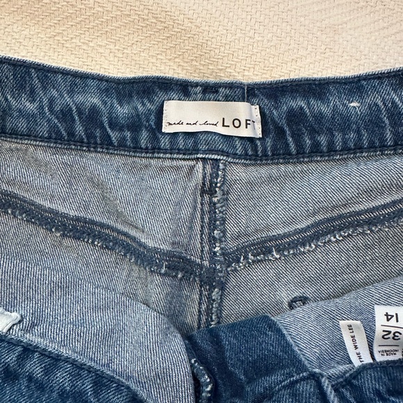 LOFT Dark Blue Wide Leg Jeans Size 14 - Picture 3 of 5